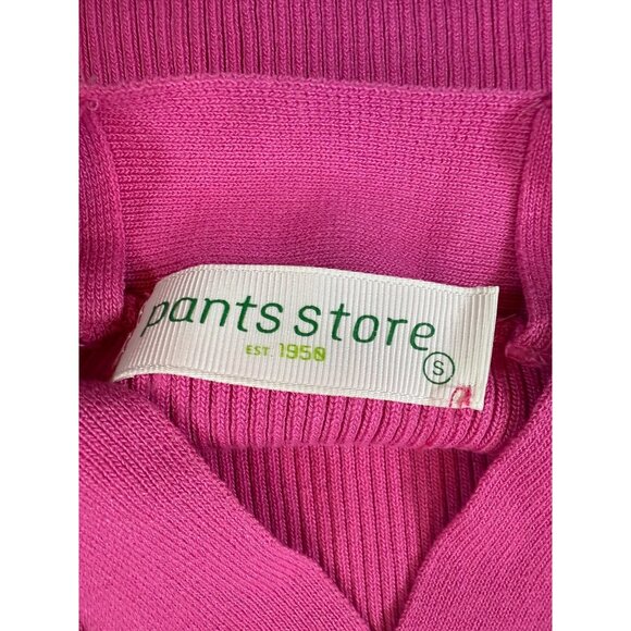 Pants Store Pink Ribbed Knit Crossover Tank Top Small sleeveless (bin S202) - Picture 5 of 6